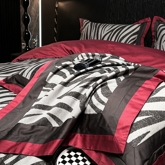 91家纺网 家纺一手货源 找家纺 仰望纺织2025新款高端色织大提花专柜加厚四件套韩式轻奢四件套 烈焰斑马