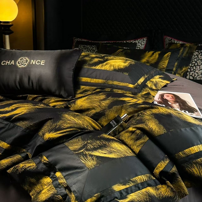 91家纺网 家纺一手货源 找家纺 仰望纺织2025新款高端色织大提花专柜加厚四件套韩式轻奢四件套 鎏金岁月