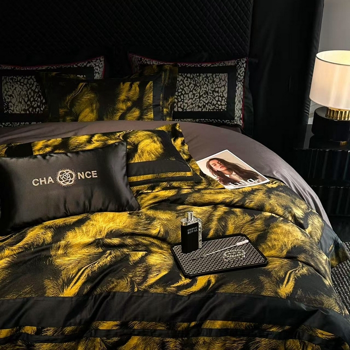 91家纺网 家纺一手货源 找家纺 仰望纺织2025新款高端色织大提花专柜加厚四件套韩式轻奢四件套 鎏金岁月