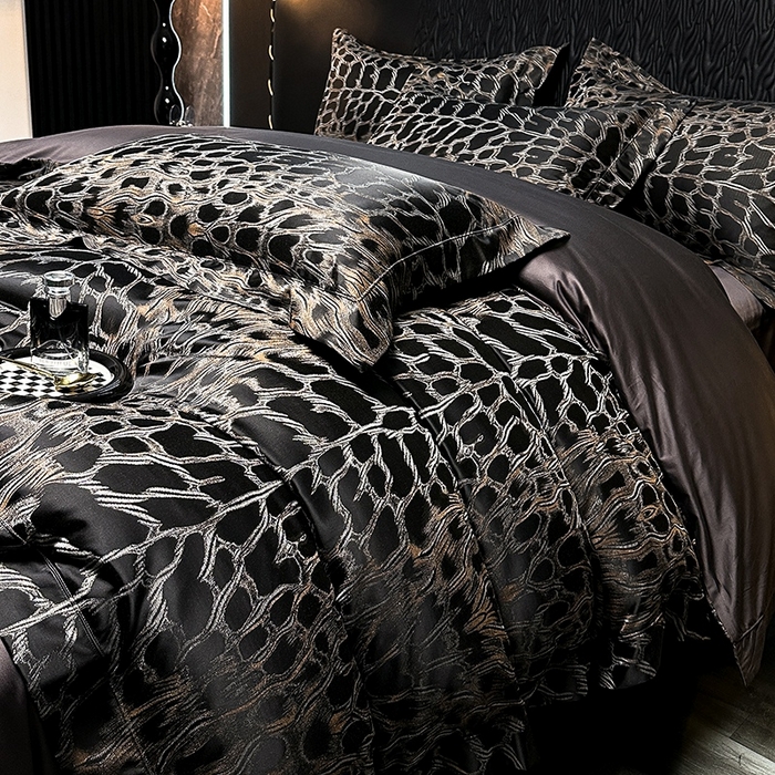 91家纺网 家纺一手货源 找家纺 仰望纺织2025新款高端色织大提花专柜加厚四件套韩式轻奢四件套 尼罗河之恋