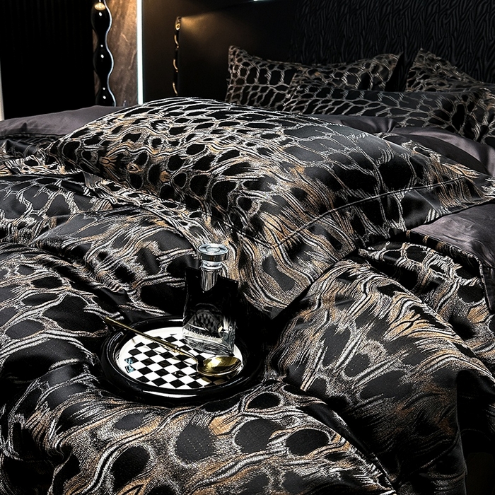 91家纺网 家纺一手货源 找家纺 仰望纺织2025新款高端色织大提花专柜加厚四件套韩式轻奢四件套 尼罗河之恋