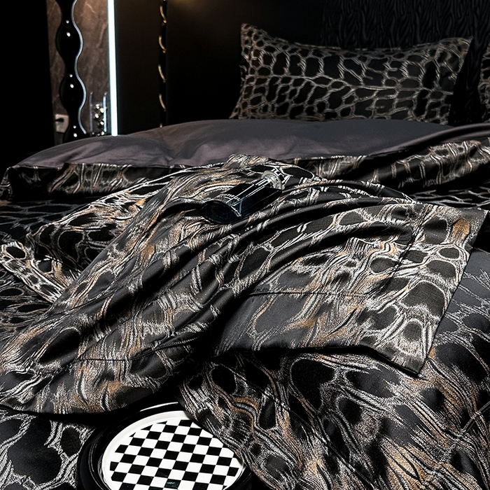 91家纺网 家纺一手货源 找家纺 仰望纺织2025新款高端色织大提花专柜加厚四件套韩式轻奢四件套 尼罗河之恋