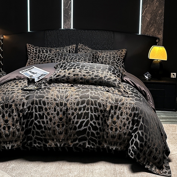 91家纺网 家纺一手货源 找家纺 仰望纺织2025新款高端色织大提花专柜加厚四件套韩式轻奢四件套 尼罗河之恋