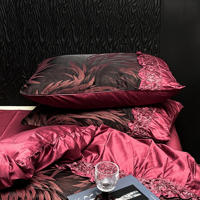 91家纺网 家纺一手货源 找家纺 仰望纺织2025新款高端色织大提花专柜加厚四件套韩式轻奢四件套 涅槃