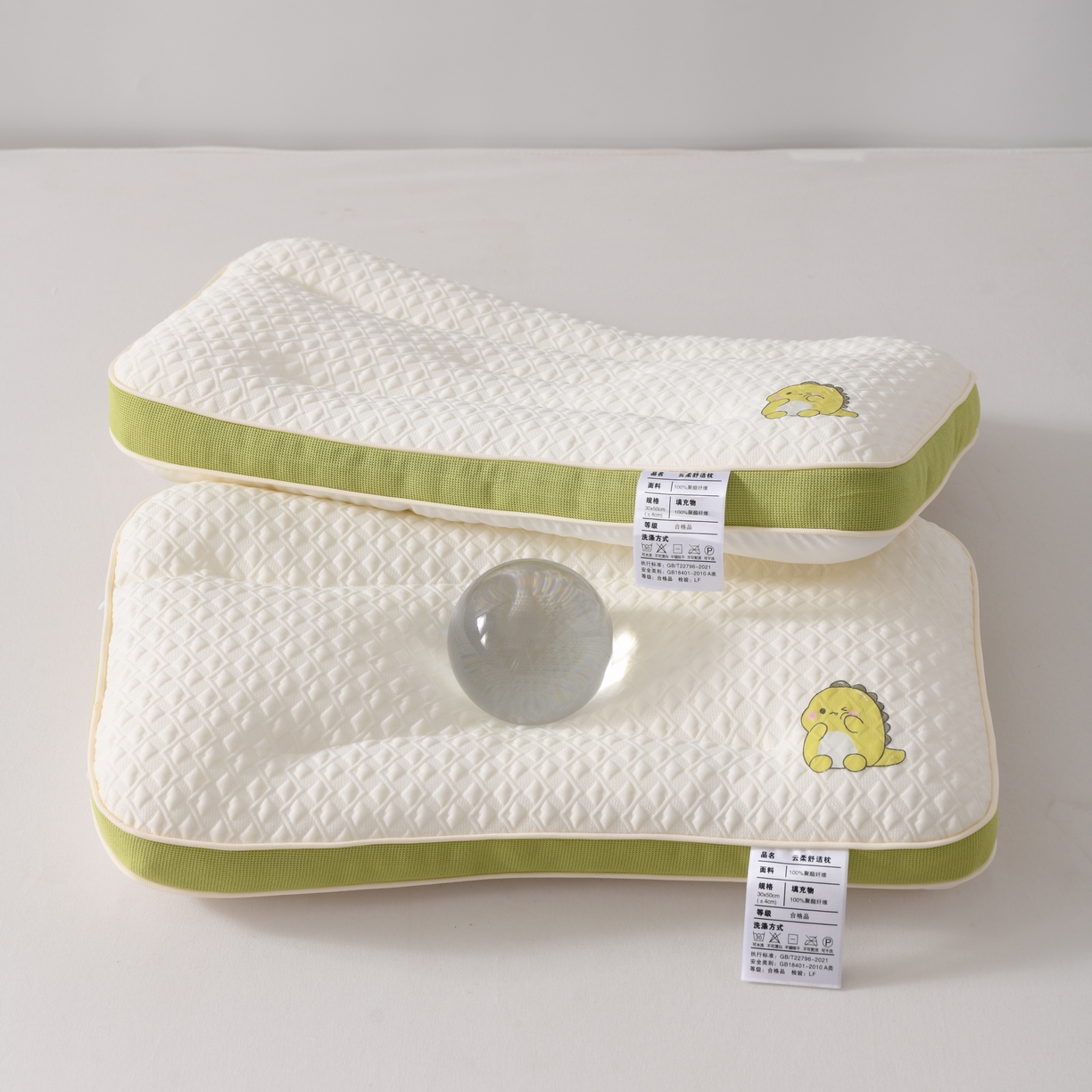 91家纺网 家纺一手货源 找家纺 卓昌枕芯2025新款小恐龙云柔舒适儿童枕 枕头枕芯 小恐龙儿童枕40x60cm