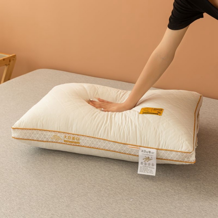 91家纺网 家纺一手货源 找家纺 卓昌枕芯2025新款大豆蛋白纤维枕立体网边枕头枕芯 低枕48*74cm