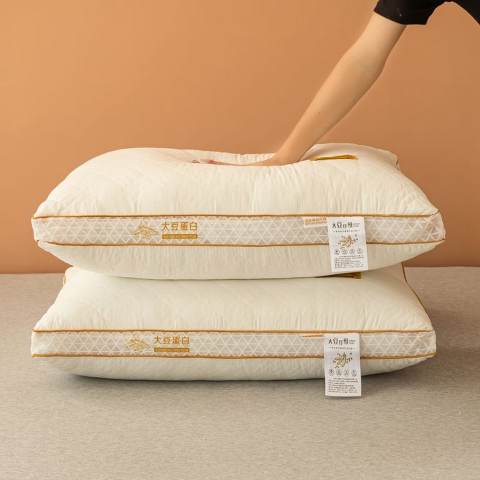91家纺网 家纺一手货源 找家纺 卓昌枕芯2025新款大豆蛋白纤维枕立体网边枕头枕芯 中枕48*74cm