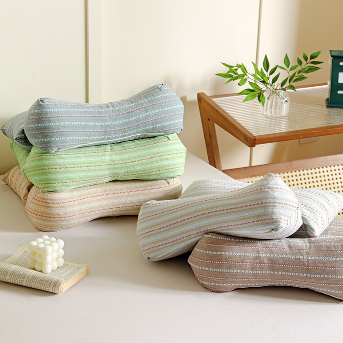 91家纺网 家纺一手货源 找家纺 卓昌2025春夏新款三角牵引组合荞麦枕 枕头枕芯 三角牵引枕-蓝色一只