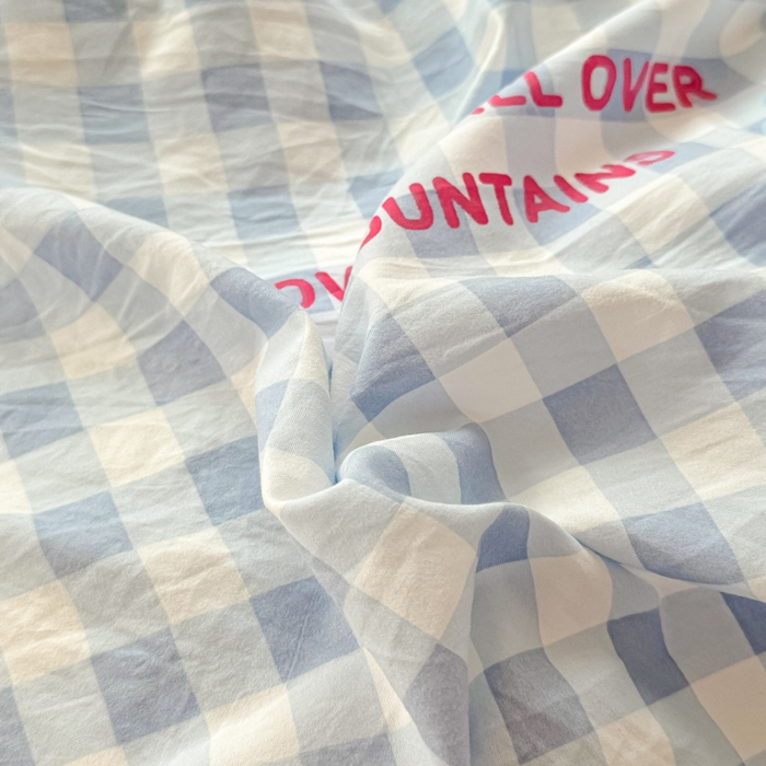 91家纺网 家纺一手货源 找家纺 小叮当家纺仓储工厂店 （提供买家秀 爆款花型 不断货）2025新款水洗皱皱棉印花小清新四件套 蛋糕喵