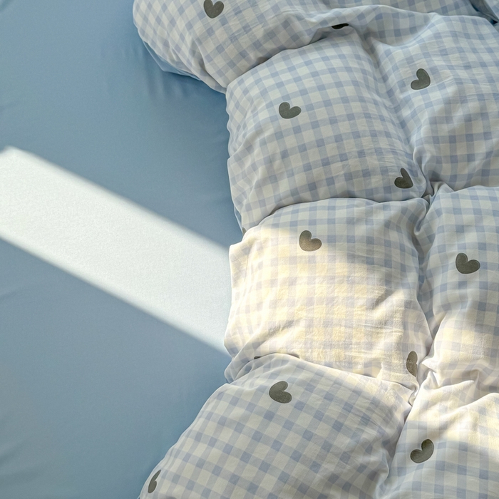 91家纺网 家纺一手货源 找家纺 小叮当家纺仓储工厂店 （提供买家秀 爆款花型 不断货）2025新款水洗皱皱棉印花小清新四件套 初遇