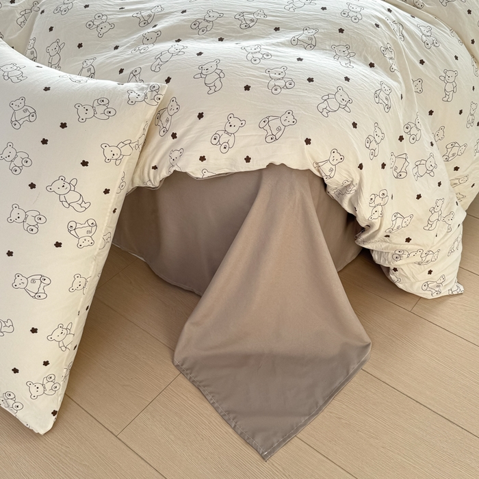 91家纺网 家纺一手货源 找家纺 小叮当家纺仓储工厂店 （提供买家秀 爆款花型 不断货）2025新款水洗皱皱棉印花小清新四件套 丹尼熊