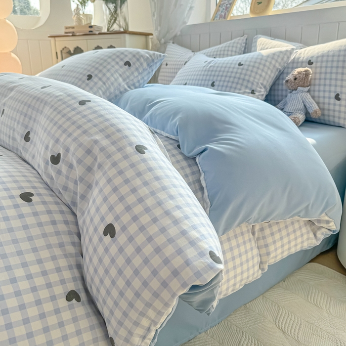 91家纺网 家纺一手货源 找家纺 小叮当家纺仓储工厂店 （提供买家秀 爆款花型 不断货）2025新款水洗皱皱棉印花小清新四件套 初遇