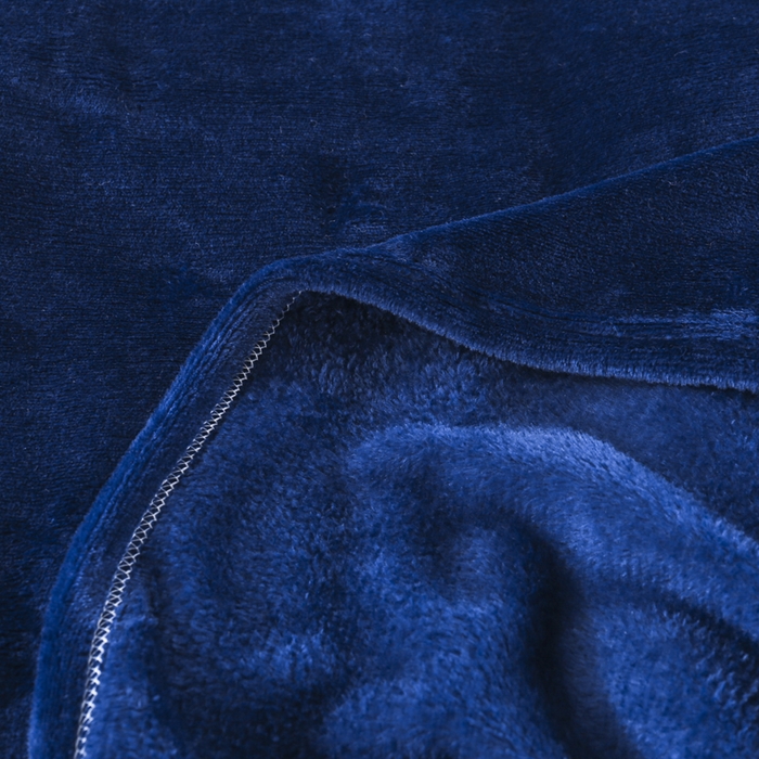 91家纺网 家纺一手货源 找家纺 胜百毛毯2025新款素色200克法兰绒毯 藏青