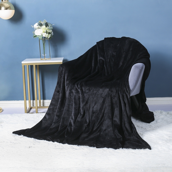 91家纺网 家纺一手货源 找家纺 胜百毛毯 2025新款平方克重200克双面法兰绒毛毯 白