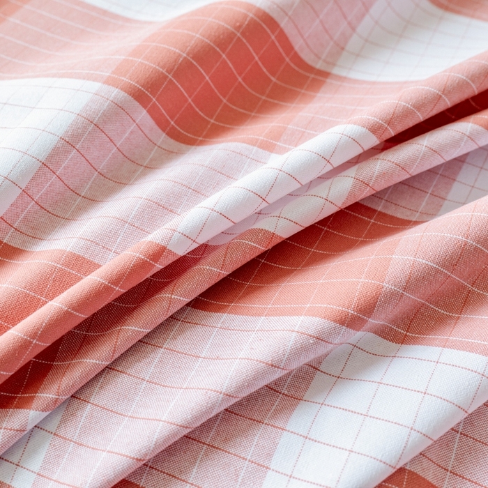 91家纺网 家纺一手货源 找家纺 居美良品2025新款100%全棉色织老粗布床单 素雅-粉格