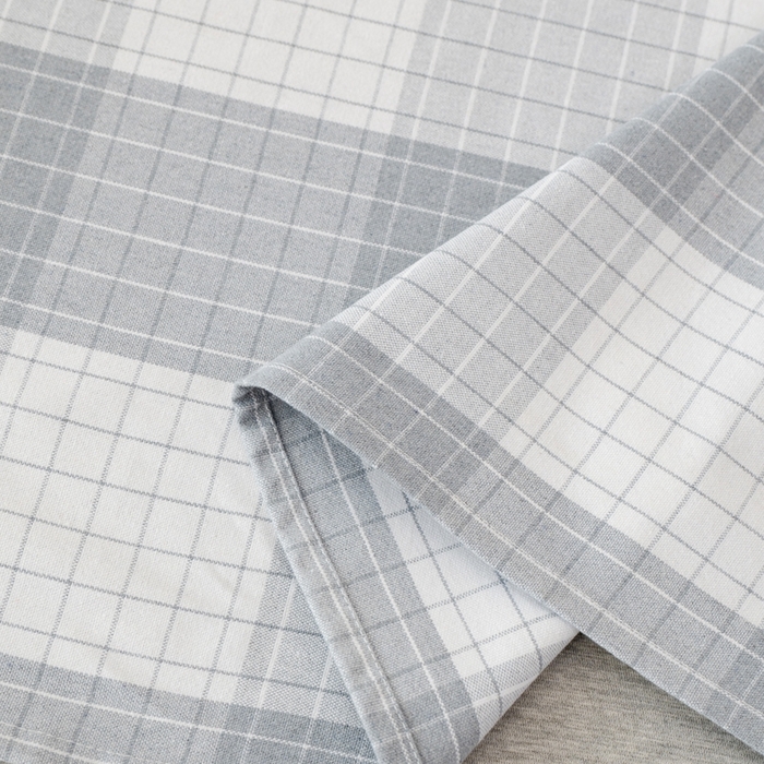 91家纺网 家纺一手货源 找家纺 居美良品2025新款100%全棉色织老粗布床单 素雅-灰格
