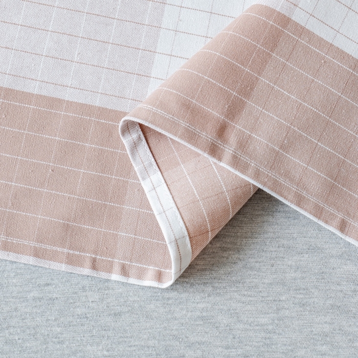 91家纺网 家纺一手货源 找家纺 居美良品2025新款100%全棉色织老粗布床单 素雅-咖格