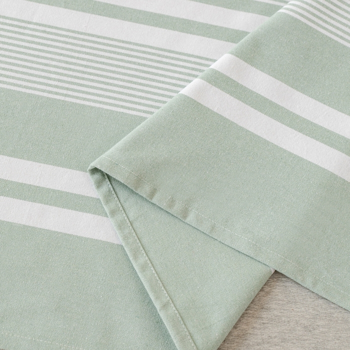 91家纺网 家纺一手货源 找家纺 居美良品2025新款100%全棉色织老粗布床单 云锦-淡绿