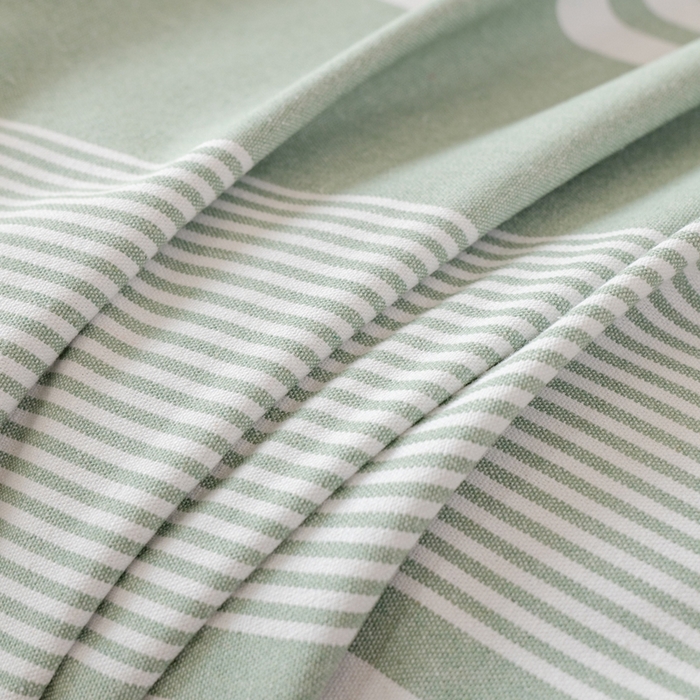 91家纺网 家纺一手货源 找家纺 居美良品2025新款100%全棉色织老粗布床单 云锦-淡绿