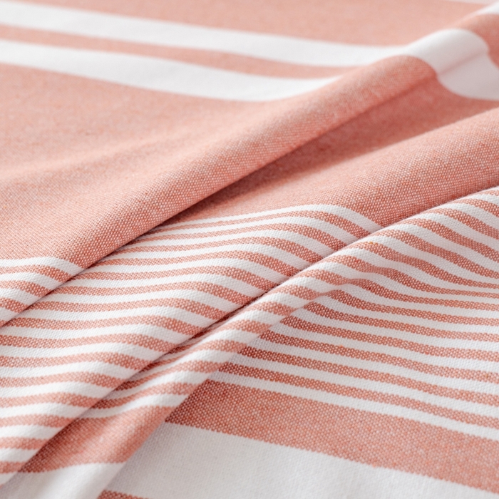 91家纺网 家纺一手货源 找家纺 居美良品2025新款100%全棉色织老粗布床单 云锦-抹红