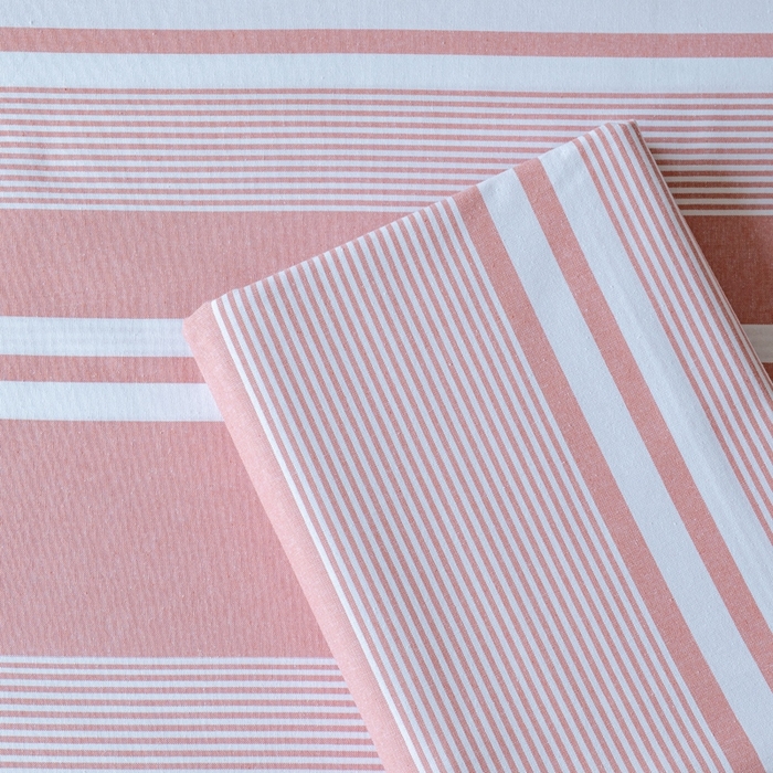 91家纺网 家纺一手货源 找家纺 居美良品2025新款100%全棉色织老粗布床单 云锦-抹红