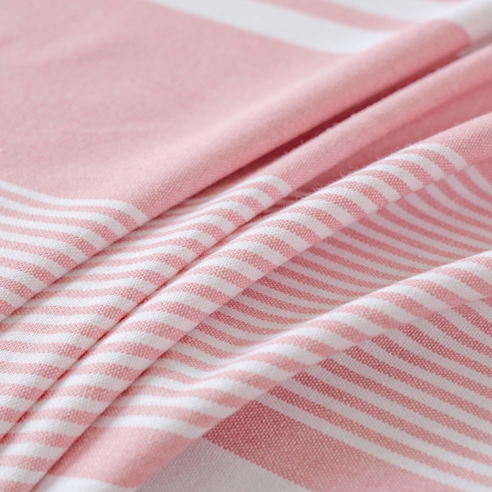 91家纺网 家纺一手货源 找家纺 居美良品2025新款100%全棉色织老粗布床单 云锦-浅粉