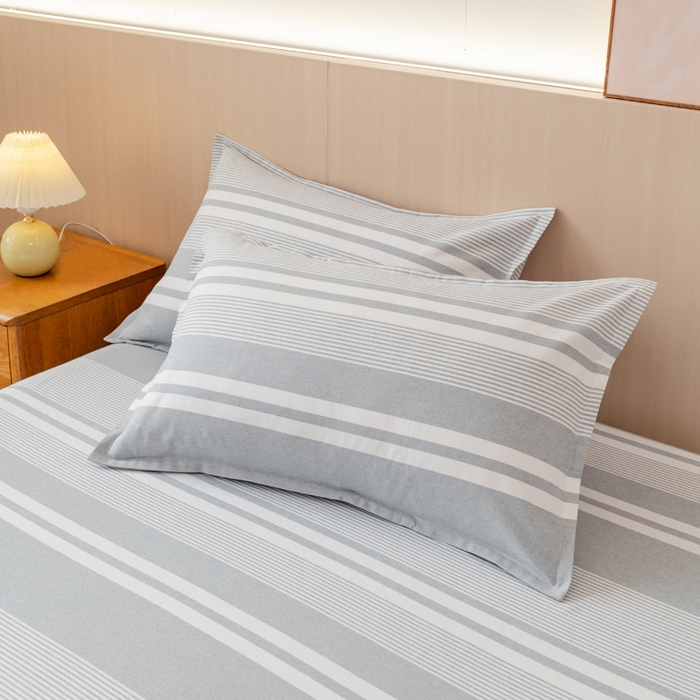 91家纺网 家纺一手货源 找家纺 居美良品2025新款100%全棉色织老粗布床单 云锦-浅灰