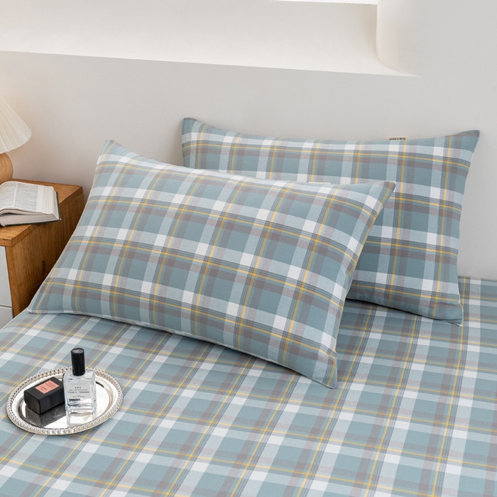 91家纺网 家纺一手货源 找家纺 居美良品2025新款100%全棉A类水洗棉床单 静雅-绿