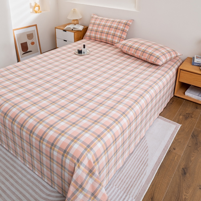 91家纺网 家纺一手货源 找家纺 居美良品2025新款100%全棉A类水洗棉床单 静雅-玉