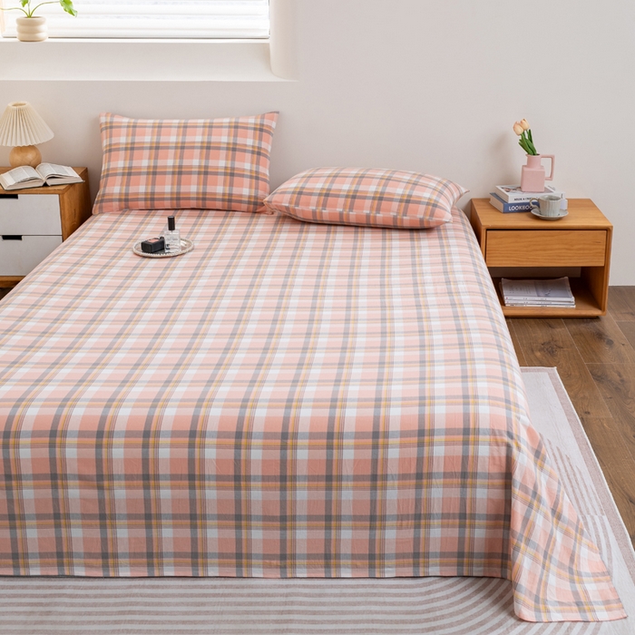 91家纺网 家纺一手货源 找家纺 居美良品2025新款100%全棉A类水洗棉床单 静雅-玉