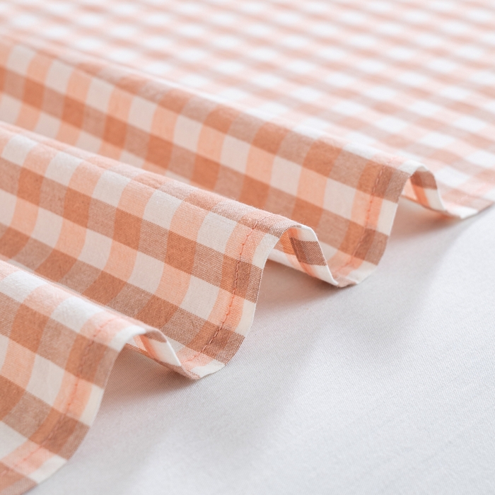 91家纺网 家纺一手货源 找家纺 居美良品2025新款100%全棉A类水洗棉床单 咖小格