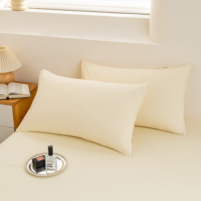 91家纺网 家纺一手货源 找家纺 居美良品2025新款100%全棉A类水洗棉床单 奶昔-白