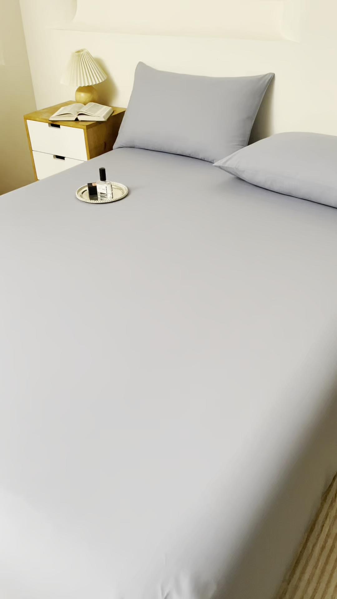 91家纺网 家纺一手货源 找家纺 居美良品2025新款100%全棉A类水洗棉床单 高冷灰