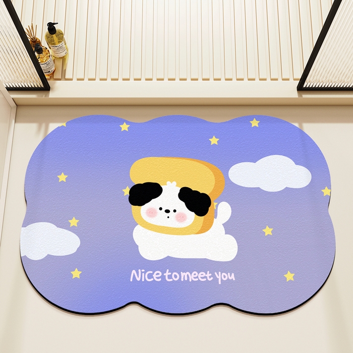 91家纺网 家纺一手货源 找家纺 卡初2025新款 硅藻泥-浴室 G-1413【面包狗狗】40*60 