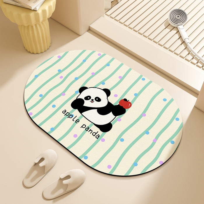 91家纺网 家纺一手货源 找家纺 卡初2025新款 硅藻泥-浴室 G-1412【竹林熊猫】50*80 