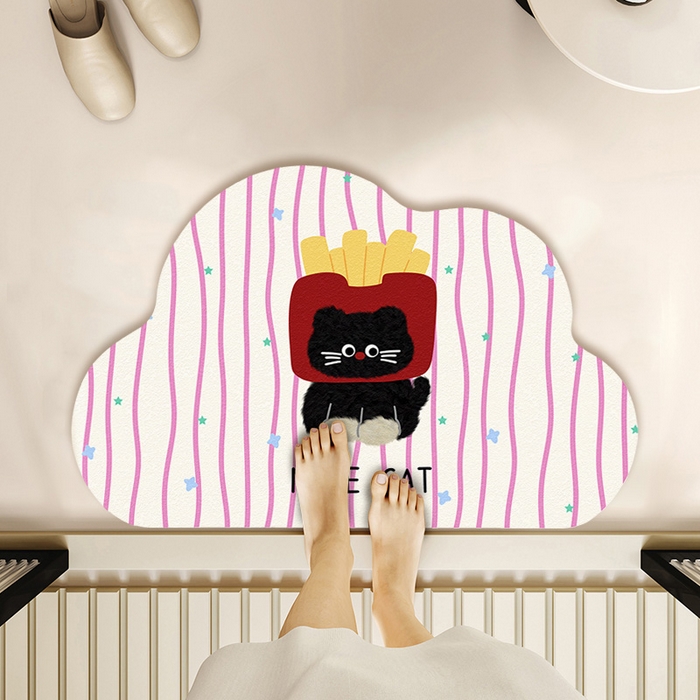 91家纺网 家纺一手货源 找家纺 卡初2025新款 硅藻泥-浴室 G-1411【薯条猫猫】60*90 