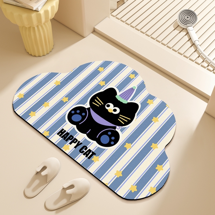 卡初2025新款 硅藻泥-浴室 G-1414【夜空星猫】60*90 