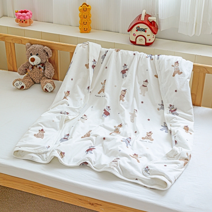 91家纺网 家纺一手货源 找家纺 耀悦家纺  2025新款A类纯棉针织棉夏被里外全棉可拆卸被套 baby熊