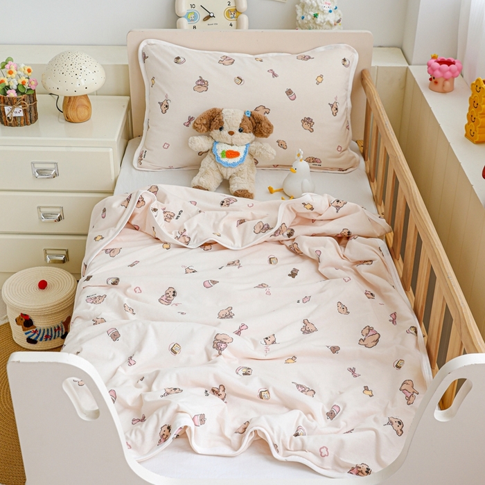 耀悦家纺  2025新款A类纯棉针织棉夏被里外全棉可拆卸被套 零食小狗