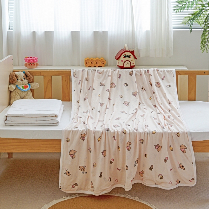 91家纺网 家纺一手货源 找家纺 耀悦家纺  2025新款A类纯棉针织棉夏被里外全棉可拆卸被套 零食小狗