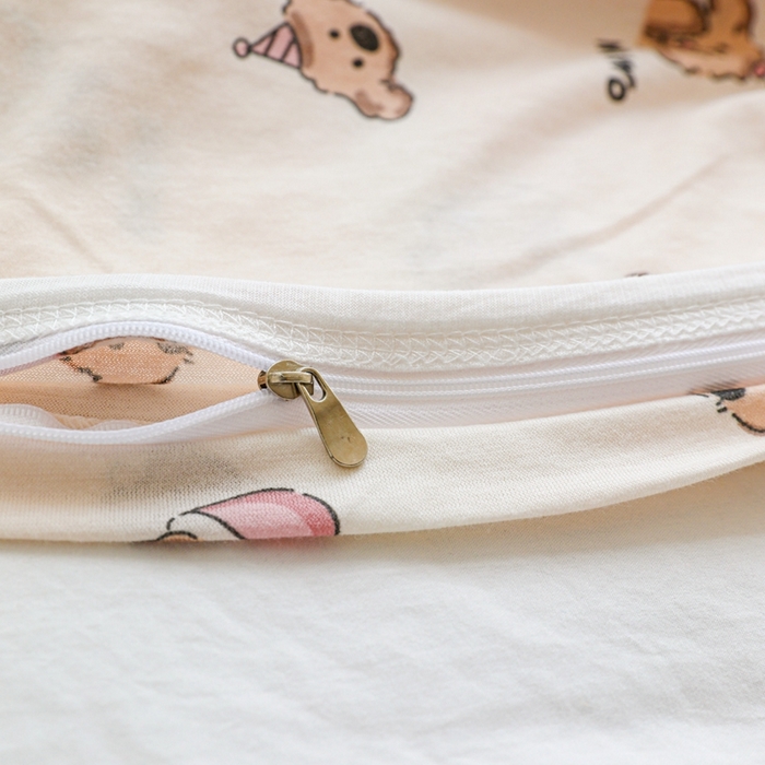 91家纺网 家纺一手货源 找家纺 耀悦家纺  2025新款A类纯棉针织棉夏被里外全棉可拆卸被套 零食小狗