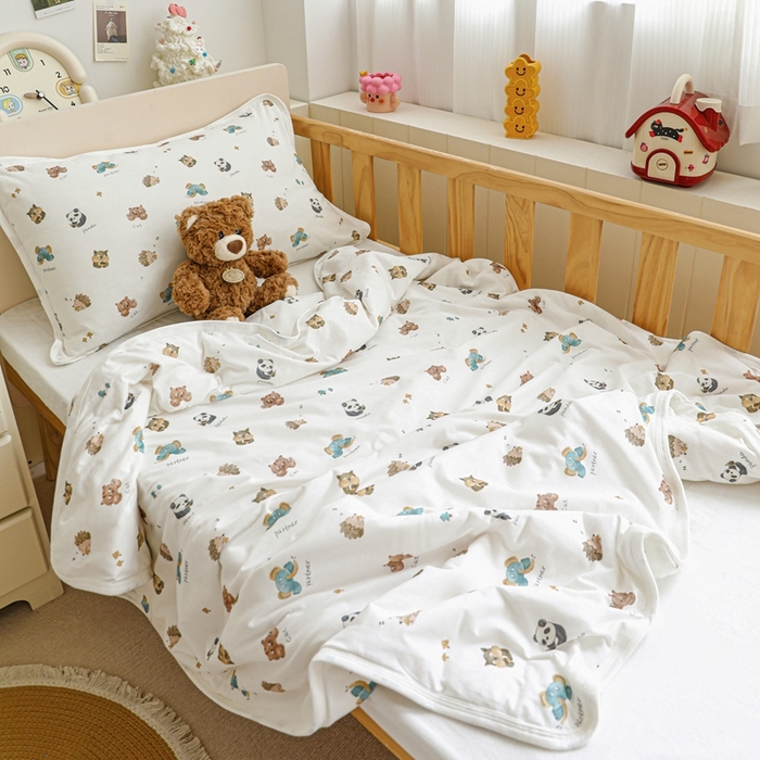 91家纺网 家纺一手货源 找家纺 耀悦家纺  2025新款A类纯棉针织棉夏被里外全棉可拆卸被套 游乐园