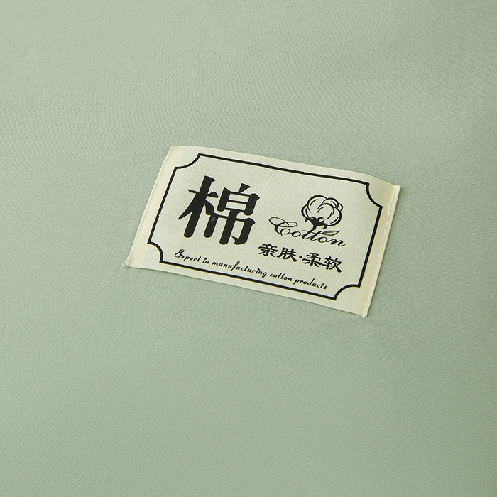 91家纺网 家纺一手货源 找家纺 宇彬家纺 2025直播新款13374全棉母婴级简约轻奢贴画纯色单被套斜纹贡缎新疆长绒贴标款无印风系列 简约-炫彩绿
