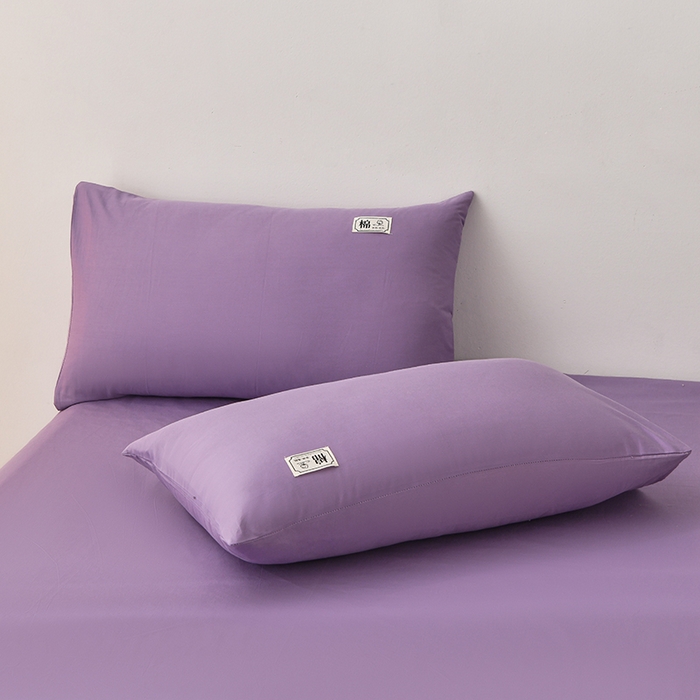 91家纺网 家纺一手货源 找家纺 宇彬家纺 2025直播新款13374全棉母婴级简约轻奢贴画纯色单被套斜纹贡缎新疆长绒贴标款无印风系列 简约-典雅紫