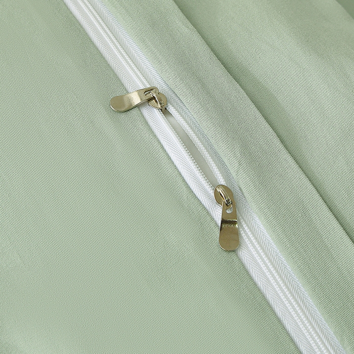 91家纺网 家纺一手货源 找家纺 宇彬家纺 2025直播新款13374全棉母婴级简约轻奢贴画纯色单被套斜纹贡缎新疆长绒贴标款无印风系列 简约-炫彩绿