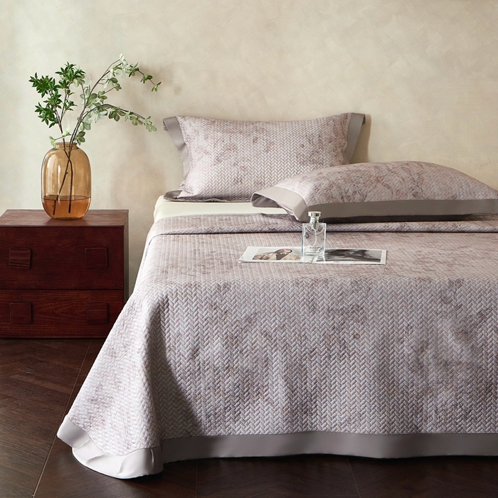 91家纺网 家纺一手货源 找家纺 朵美2025新款【DM】高端天竹纤维凉席（床铺款） 浅灰色