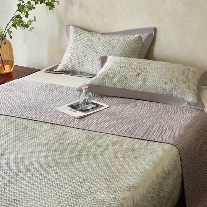 91家纺网 家纺一手货源 找家纺 朵美2025新款【DM】高端天竹纤维凉席（床铺款） 青绿色