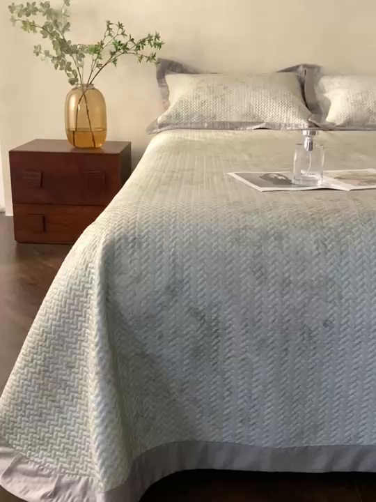 91家纺网 家纺一手货源 找家纺 朵美2025新款【DM】高端天竹纤维凉席（床铺款） 青绿色