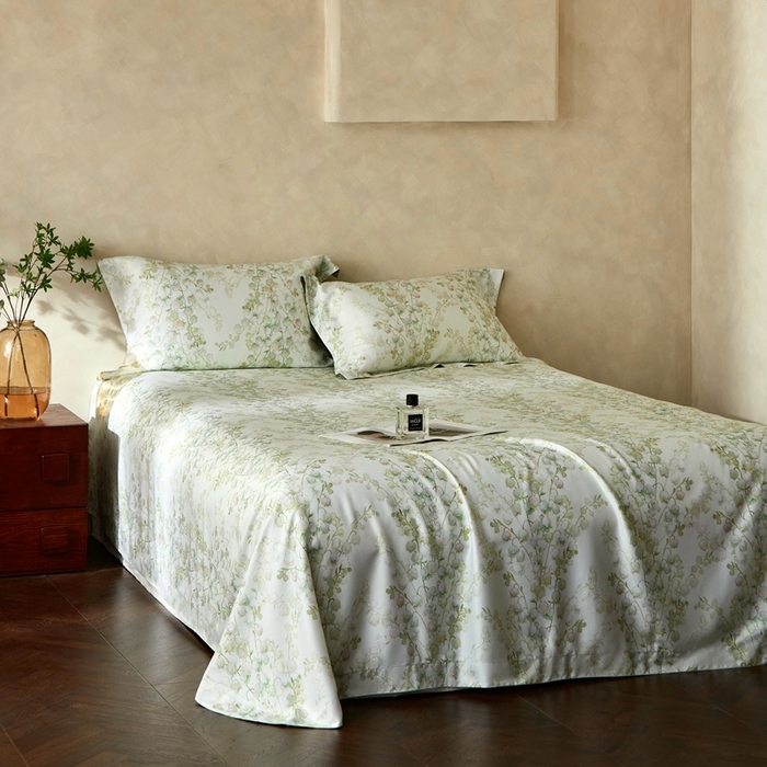 91家纺网 家纺一手货源 找家纺 朵美2025新款【DM】天竹纤维软席三件套 铃韵