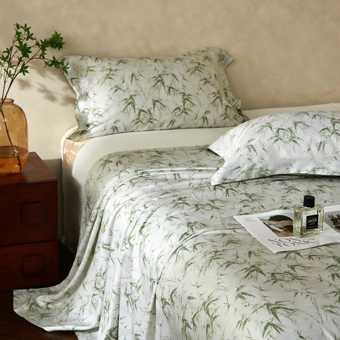 91家纺网 家纺一手货源 找家纺 朵美2025新款【DM】天竹纤维软席三件套 庭竹